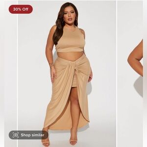 Fashion Nova Lanie Maxi Skirt Set - Nude Size XL